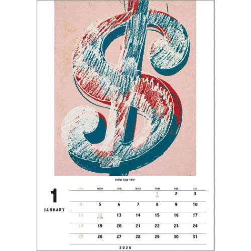 壁掛けカレンダー2026年 2026Calendar アンディ ウォーホル Andy Warhol 壁掛け スケジュール APJ 海外作家 アート 書き込み インテリア