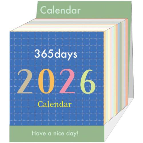 2026Calendar ミニチュア日めくり カラフル文字 卓上カレンダー2026年 APJ