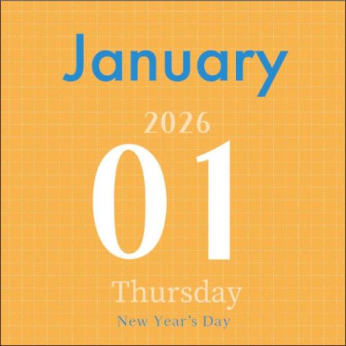 2026Calendar ミニチュア日めくり カラフル文字 卓上カレンダー2026年 APJ