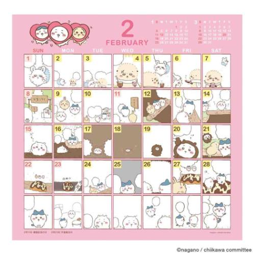 30%OFF】ちいかわ コミックデザイン キャラクター 2026Calendar 壁掛け