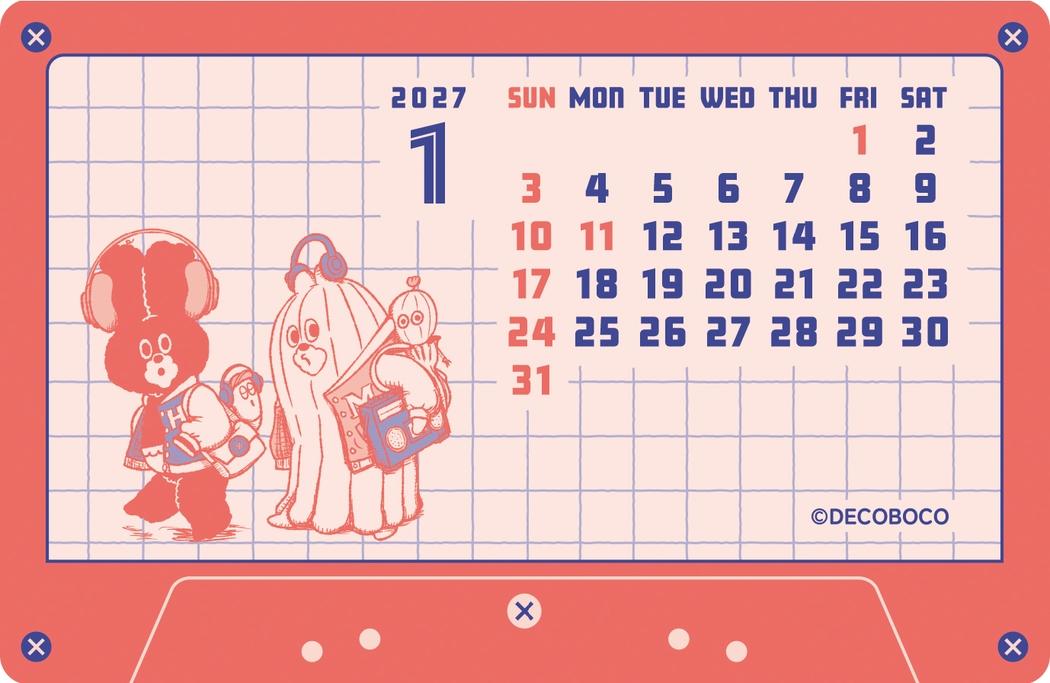 ひま太郎 2027Calendar カセットテープ風 卓上カレンダー2027年
