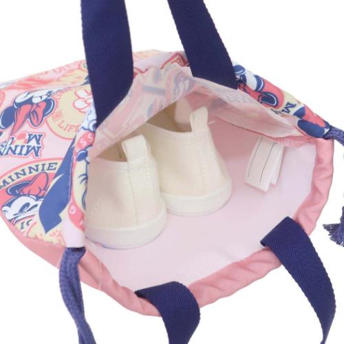 巾着袋 持ち手付き巾着 ミニーマウス ピンク 新入学 アートウエルド ディズニー 新学期準備雑貨