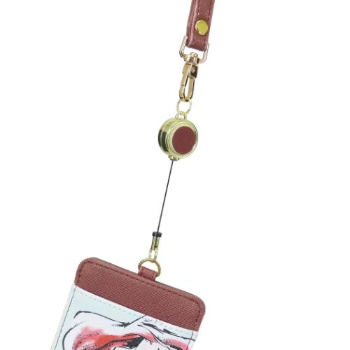 定期入れ リール付きパスケース ディズニープリンセス リトルマーメイド アリエル 水彩タッチ柄 アートウエルド