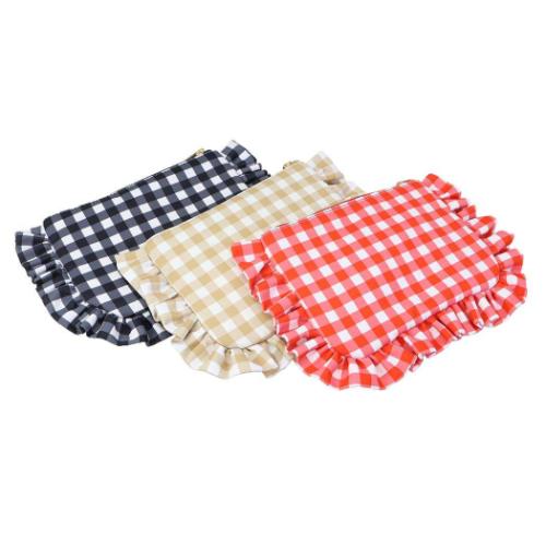 コスメポーチ ギンガムチェックフリルポーチ モンチッチ レトロ アートウエルド