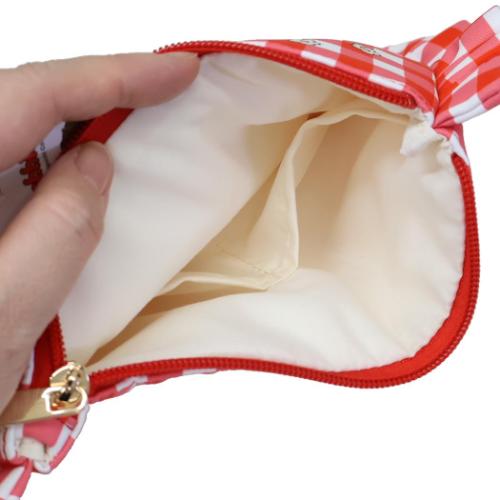 コスメポーチ ギンガムチェックフリルポーチ モンチッチ レトロ アートウエルド