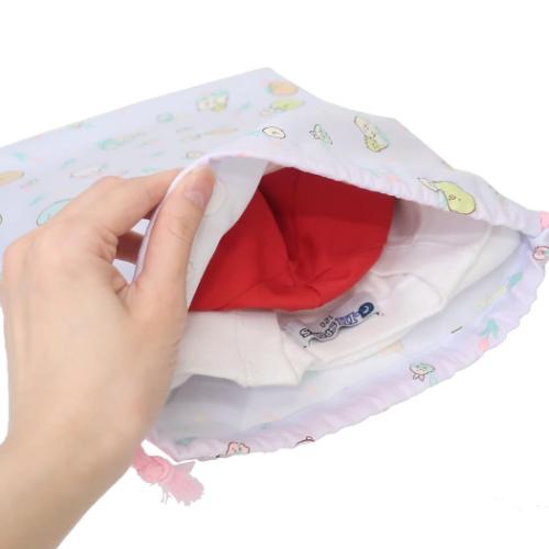 すみっコぐらし キャラクター 巾着袋 きんちゃくポーチ中 総柄 ラベンダー 新入学 サンエックス グッズ