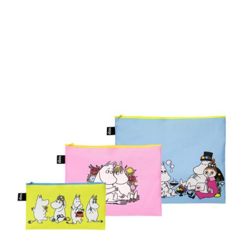 Yahoo! Yahoo!ショッピング(ヤフー ショッピング)ムーミン グッズ 平ポーチ大中小3点セット キャラクター Zip Pocket Together