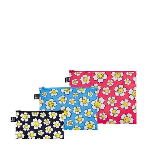 Yahoo! Yahoo!ショッピング(ヤフー ショッピング)Zip Pockets SMILEY 平ポーチ大中小3点セット LOQI ローキー エーワイ JP Flowers