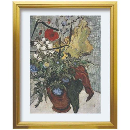 アートポスター ゴッホ Vincent van Gogh Vaso di fiori con papavero 額付き