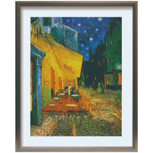 アートポスター ゴッホ Vincent van Gogh Pavement Cafe at night 額付き