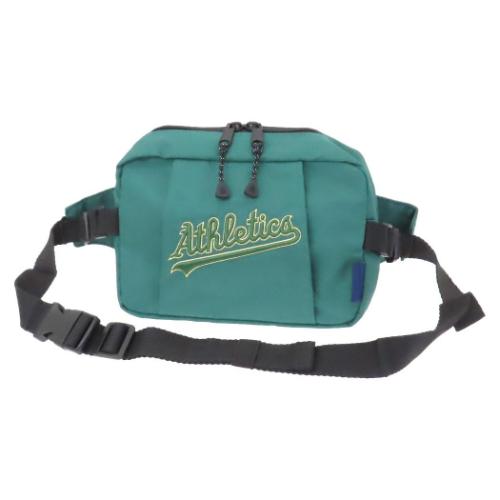 ウエストバッグ ボディバッグ アスレチックス GREEN MLB
