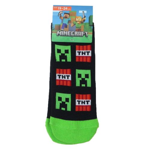 マインクラフト スニーカー靴下 Minecraft ジュニアソックス ゲームキャラクター ブラック