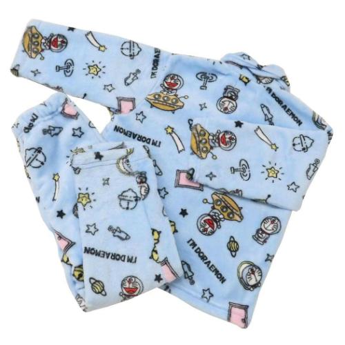 アイムドラえもん グッズ キッズファッション アニメキャラクター 総柄長袖ニットシャツ サックス