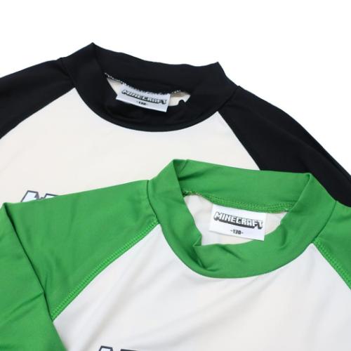 マインクラフト ゲームキャラクター 水着 ラッシュガード 長袖Tシャツ グリーン Minecraft