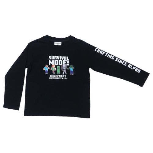 キッズ ファッション 天竺プリント長袖Tシャツ Minecraft マインクラフト カットソー カイタックファミリー キッズ 子ども