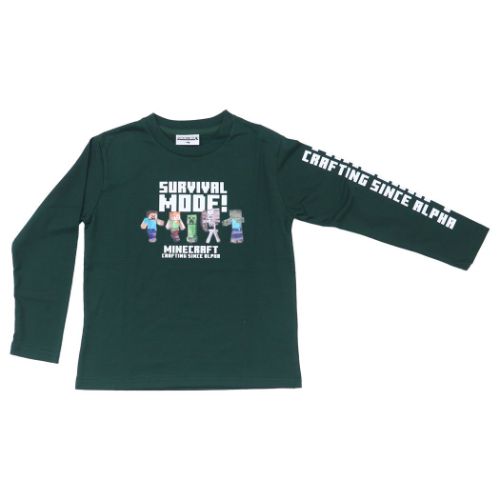 キッズ ファッション 天竺プリント長袖Tシャツ Minecraft マインクラフト カットソー カイタックファミリー キッズ 子ども