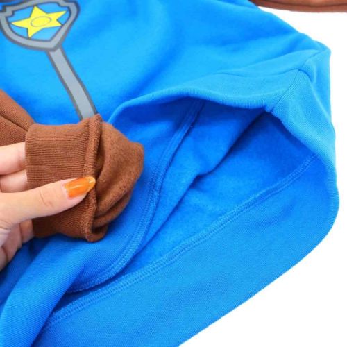 フードプリント裏起毛プルパーカー キッズファッション パウパトロール ブルー カイタックファミリー