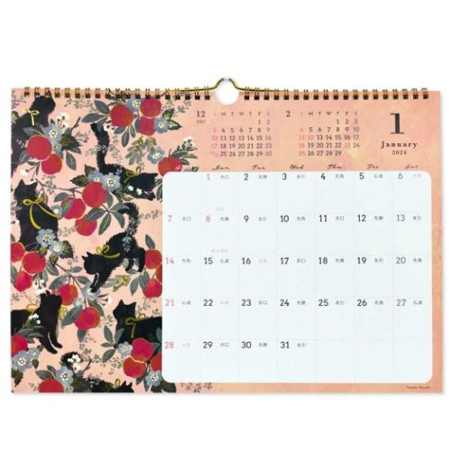 Tomoko Hayashi ガーリーイラスト 2024 Calendar B4壁掛けカレンダー2024年 スケジュール