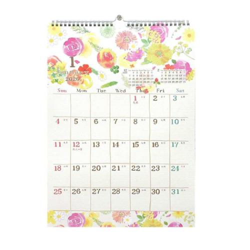 50％OFF】nami nami ガーリーイラスト 2026 Calendar A3壁掛け