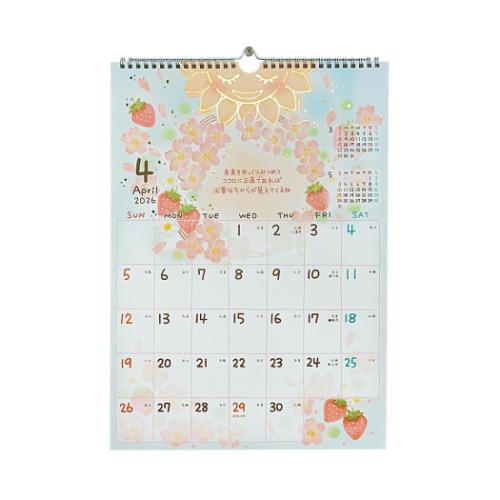 A3壁掛けカレンダー2026年 もん 2026 Calendar クローズピン