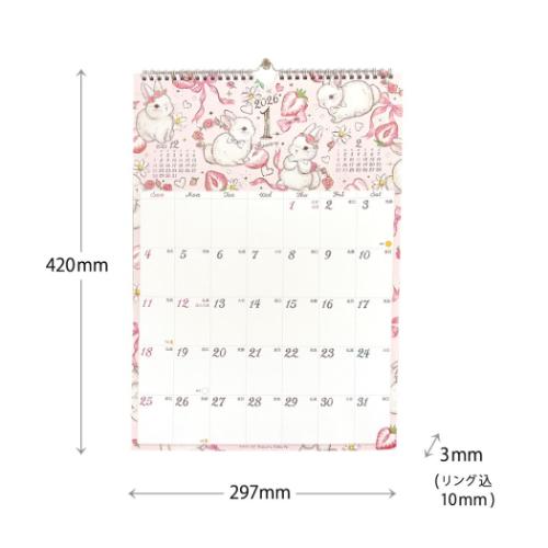 A3壁掛けカレンダー2026年 2026 Calendar たけいみき スケジュール