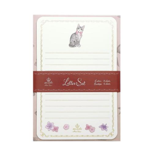 手紙セット たけいみき mondo レターセット シルバータビー 便箋＆封筒 かわいい