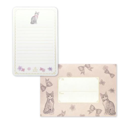 手紙セット たけいみき mondo レターセット シルバータビー 便箋＆封筒 かわいい