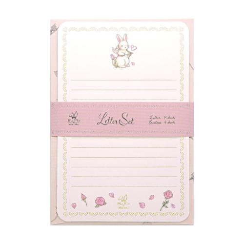 手紙セット レターセット たけいみき エンジェル うさぎ クローズピン ミニ便箋＆ミニ封筒