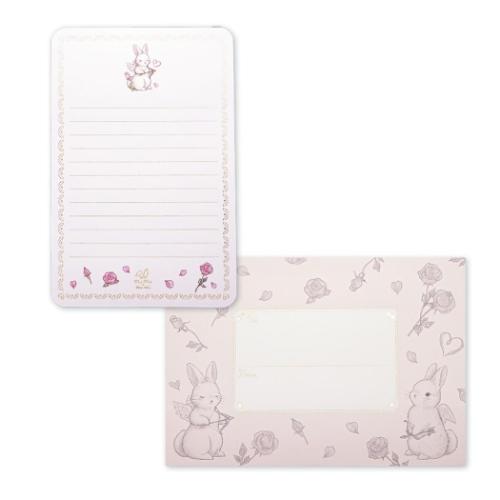 手紙セット レターセット たけいみき エンジェル うさぎ クローズピン ミニ便箋＆ミニ封筒