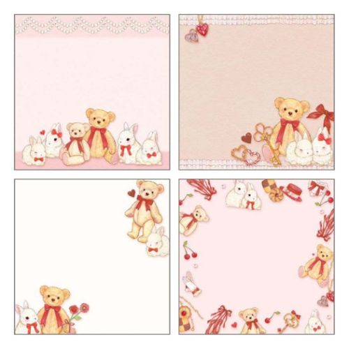 たけいみき メモ帳 メモパッド うさぎとテディベア クローズピン