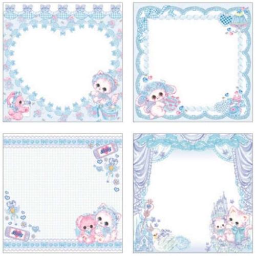 飴ノ森ふみか メモパッド メモ帳 ガーリーイラスト えんじぇるブルー