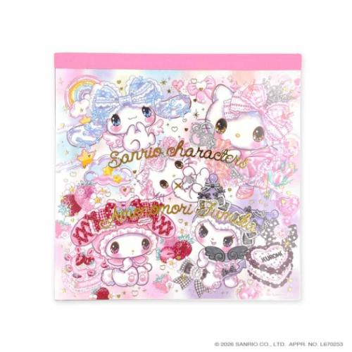 Aromantic様　サンリオメモセット メモパッド サンリオキャラクターズx飴ノ森ふみか メモ帳 サンリオ