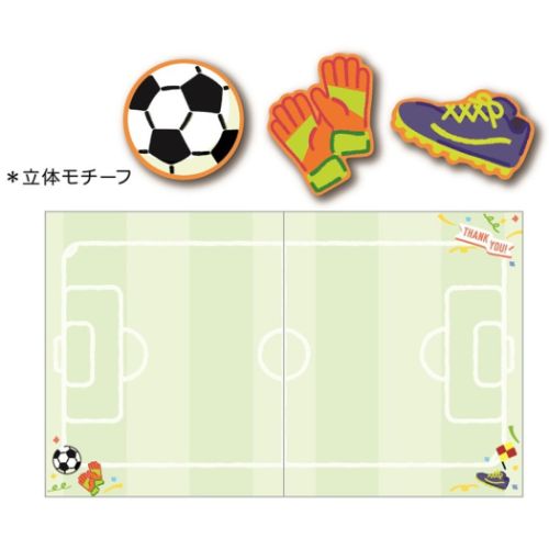 二つ折りメッセージボード シール＆封筒付き サッカー部 色紙 クローズピン スポーツ 部活シリーズ グッズ