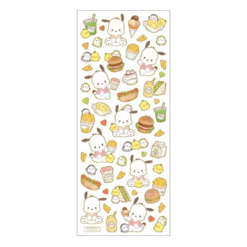 ふち箔クリアシール シールシート ナチュラルフード ポチャッコ たけいみき サンリオ クローズピン コラボステーショナリー 手帳デコ