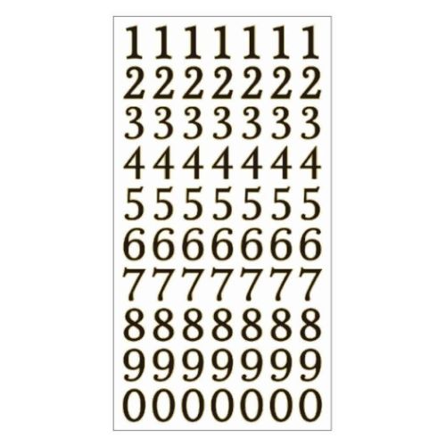 シールシート ふち箔クリア文字シール 数字 黒箔 クローズピン 手帳デコ DECOシール デコシール