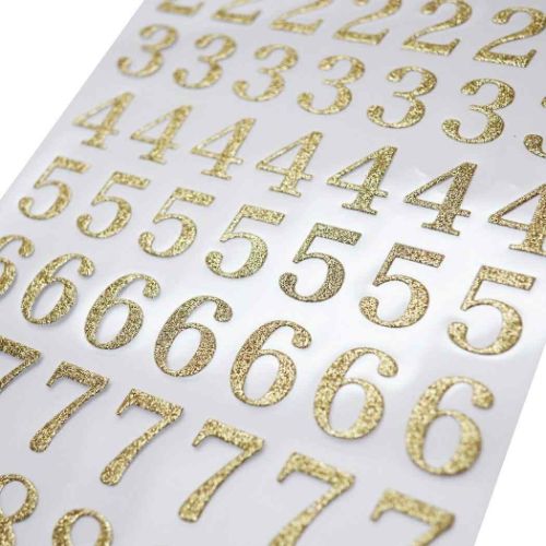 シールシート 数字 金 グリッター文字シール ゴールド クローズピン