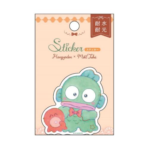 昔昔のはんぎょどんのクリアポット未使用品 ステッカー ダイカットシール ハンギョドン レトロ喫茶 サンリオ