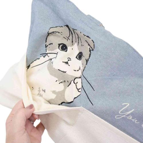 トートバッグ ポケット横型トートバッグ ファスナー付き メリア ねこ ミントイン 手提げかばん かわいい