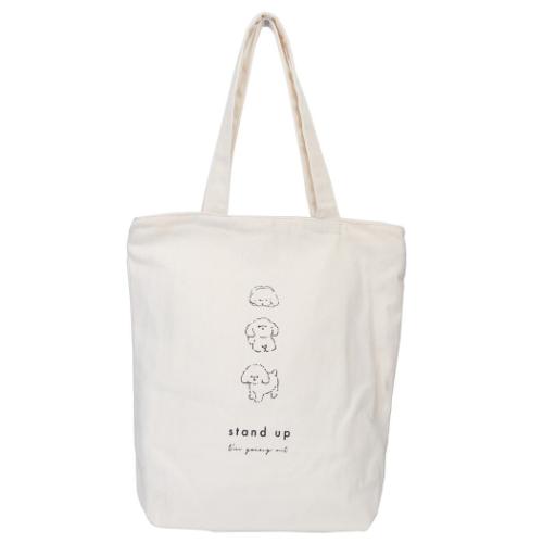 トートバッグ ファスナー付きキャンバストート stand up ミントイン 手提げかばん かわいい