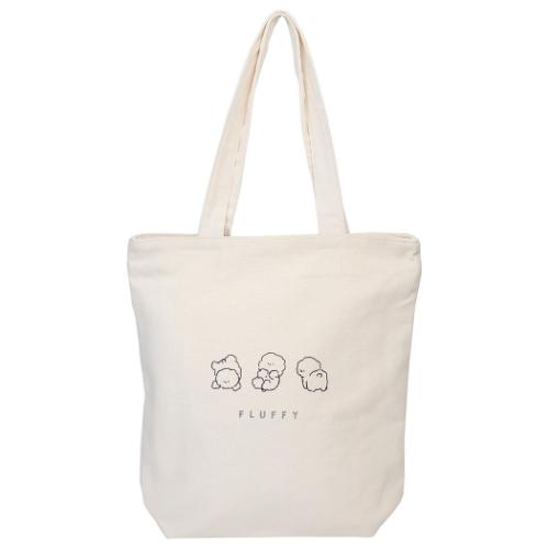 トートバッグ ファスナー付きキャンバストート fluffy ミントイン 手提げかばん かわいい