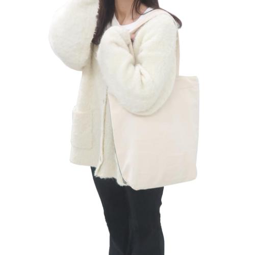 トートバッグ ファスナー付きキャンバストート fluffy ミントイン 手提げかばん かわいい