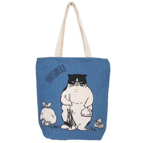 トートバッグ ファスナー付きキャンバストート マツネコおかたづけ ミントイン 手提げかばん