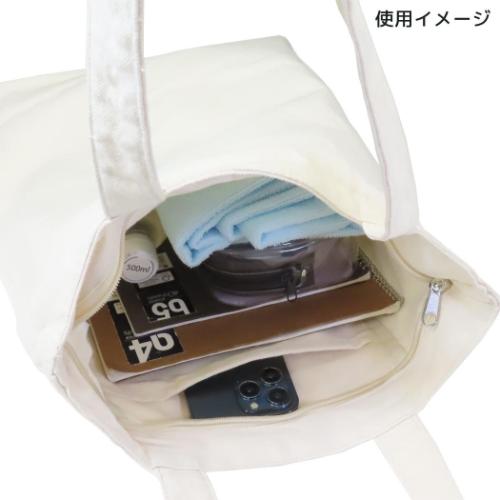 トートバッグ ファスナー付きキャンバストート マツネコ桜 ねこ グッズ ミントイン 手提げかばん かわいい