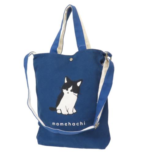 ショルダートート トートバッグ ねこ まめはち ミントイン 斜め掛けかばん