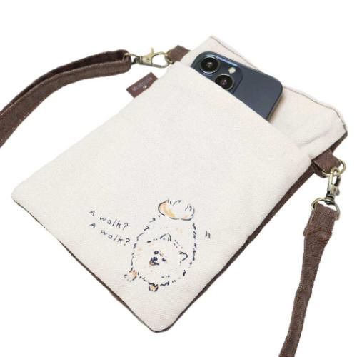 スマホポーチ スマホポシェット クッキーおすわり BE ミントイン いぬ ミニショルダー ポシェット