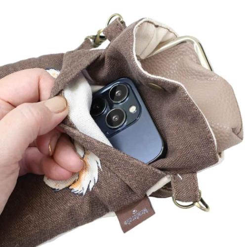 スマホポーチ スマホポシェット クッキーおすわり BE ミントイン いぬ ミニショルダー ポシェット