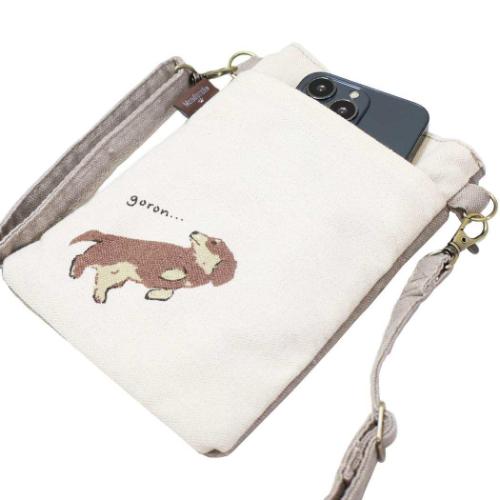 スマホポーチ スマホポシェット カールおすわり GYBE いぬ ミントイン ミニショルダー ポシェット かわいい