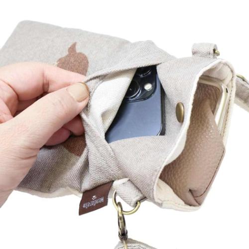 スマホポーチ スマホポシェット カールおすわり GYBE いぬ ミントイン ミニショルダー ポシェット かわいい