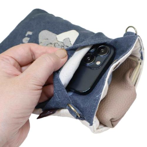 スマホポーチ スマホポシェット いぬ ルーク星窓 NV ミントイン ミニショルダー ポシェット