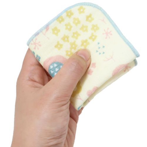 ミニタオル ガーゼミニミニタオル15cm ハンカチタオル お花畑